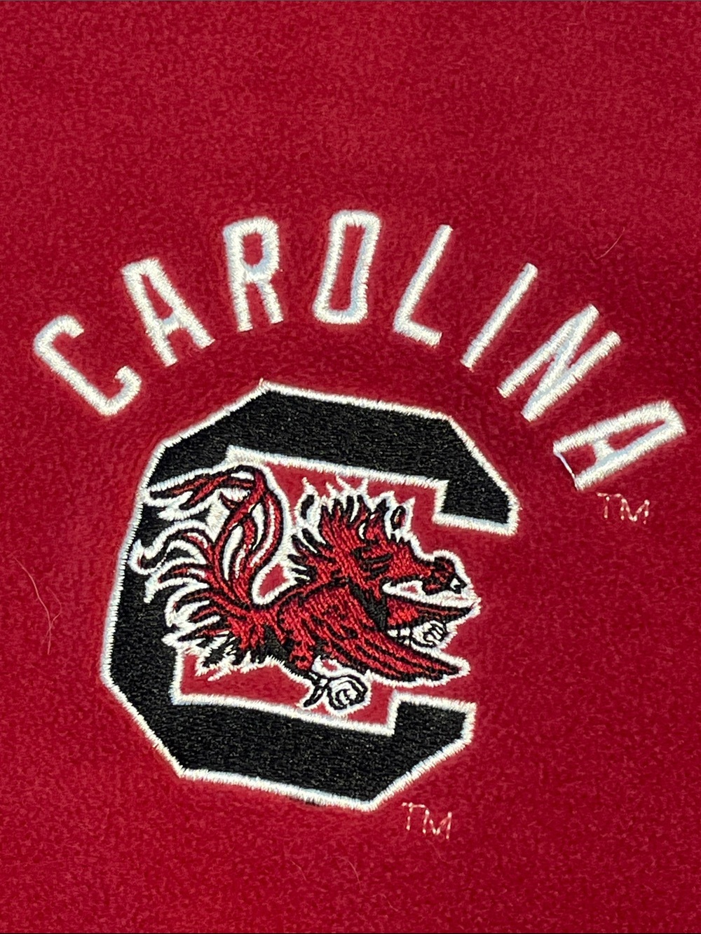South Carolina Gamecocks Fleece Pullover 2XL Quarter Zip Red Gray Apparel - Picture 3 of 6